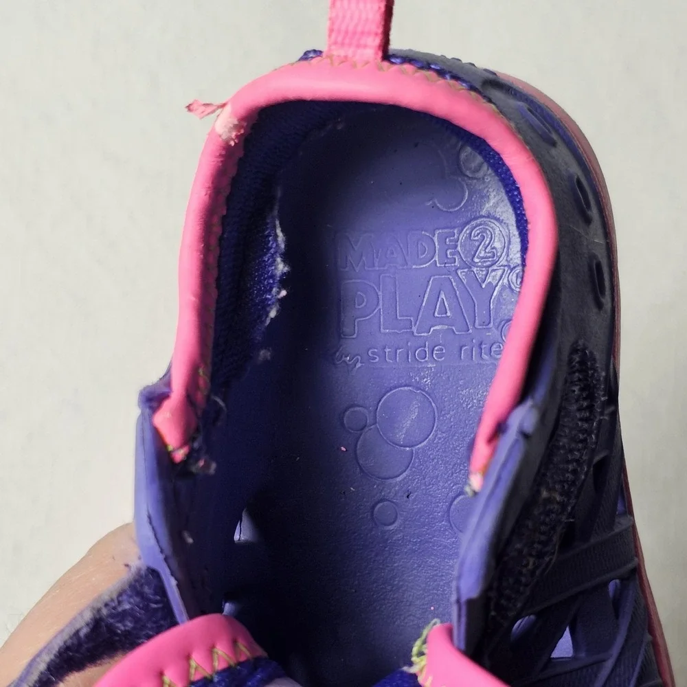 Stride Rite Made 2 Play Phibian‎ Shoes Kids Size 8 Pink/Purple